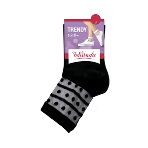 Bellinda Dámské ponožky TRENDY COTTON SOCKS - Dámské ponožky s ozdobným lemem - černá