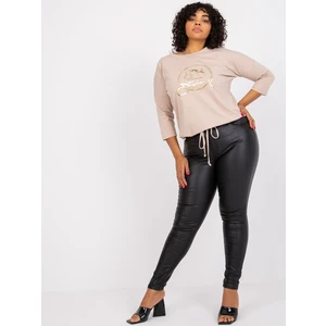 Plus size light beige blouse with Tessa inscription