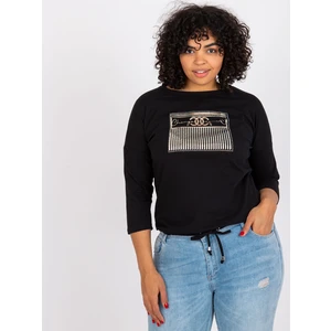 Black plus size blouse for every day made of Rosie cotton