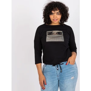 Black plus size blouse for every day made of Rosie cotton