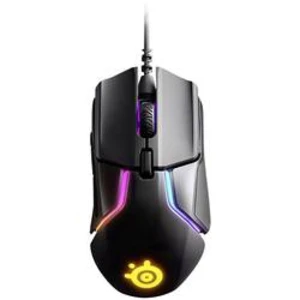 Optická herná myš Steelseries Rivl 600 62446, podsvietenie, ergonomická, integrovaná profilová pamäť, odnímateľný kábel, úprava hmotnosti, čierna