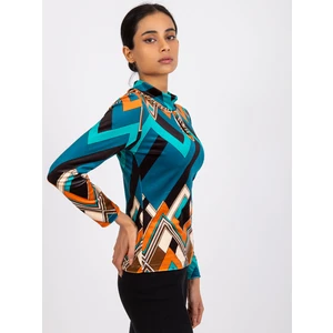 Pari blue-orange velor blouse