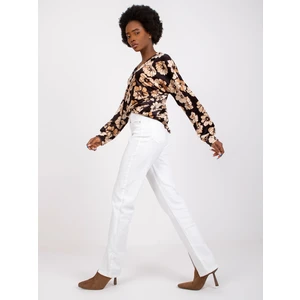 Black and beige floral Bissau blouse