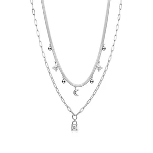 Brosway Dvojitý ocelový náhrdelník s přívěsky Chant BAH47