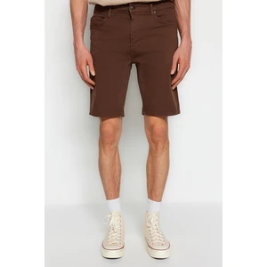 Trendyol Brown Regular Fit Flexible Fabric Denim Jeans Shorts & Bermuda