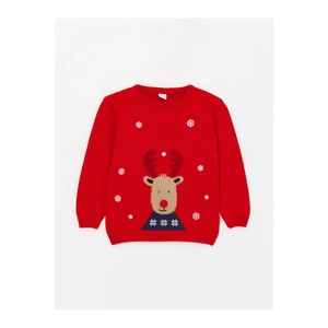 LC Waikiki Crew Neck Long Sleeve Christmas Themed Baby Boy Knitwear Sweater