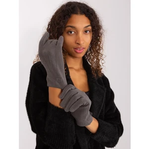 Dark gray elegant winter gloves