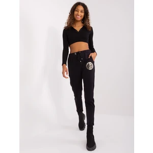 Black women's sweatpants with pockets