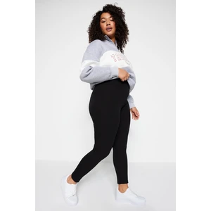 Trendyol Curve Black Knitted Fleece Leggings