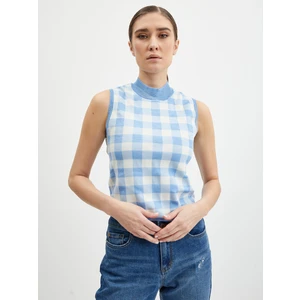 Orsay White-blue ladies checkered top - Women