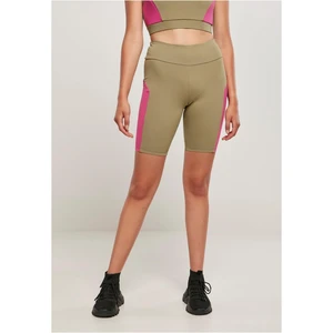 Women's Color Block Cycle Khaki/Light Purple Shorts