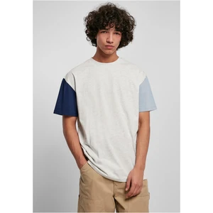 Organic Oversized T-Shirt Colorblock Light Grey