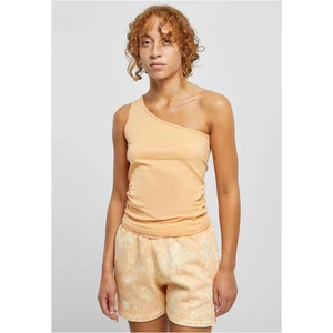 Women's asymmetrical paleorange top