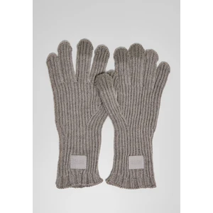 Smart gloves made of a knitted heather grey wool blend