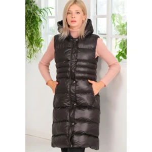 Z6757 DEWBERRY WOMEN'S VEST-LIGHT BLACK