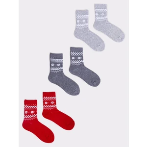 Yoclub Kids's Christmas Socks 3-Pack SKA-X047U-AA00