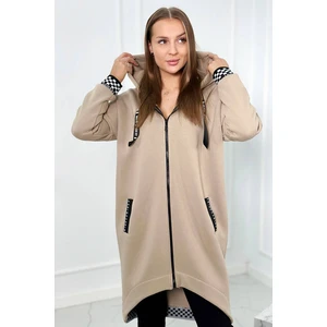 Zip-up sweatshirt light beige