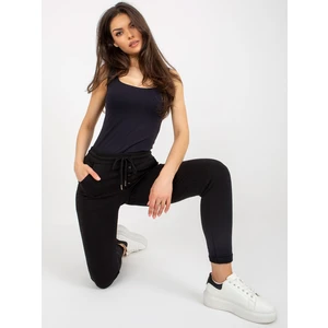 Black women's sweatpants with buttons