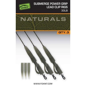 Fox montáž Naturals Submerge Power Grip Lead Clip Leaders 30lb 75cm 3ks