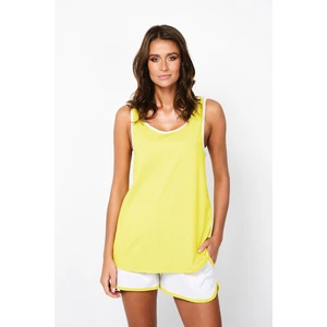 Women's pyjamas Ossa with wide straps, shorts - yellow/light melange