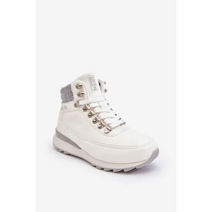 Trapper Lace-up Trekking Boots White Big Star