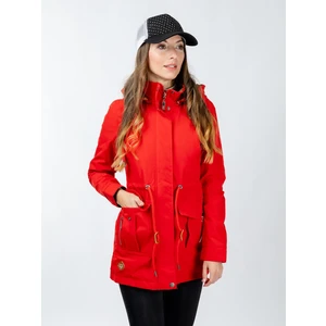 Women's reversible parka GLANO - red