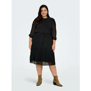 Black women's pleated dress ONLY CARMAKOMA Piona - Women