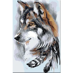 Zuty Painting by Numbers Wolf And Feathers