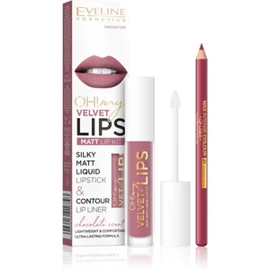 Eveline OH! My Velvet Lips Matt Lip Kit 13 Brownie Biscotti zestaw do ust dla uzyskania matowego efektu 4,5 ml