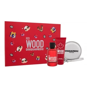 Dsquared2 Red Wood dárková kazeta toaletní voda 100 ml + sprchový gel 100 ml + peněženka pro ženy