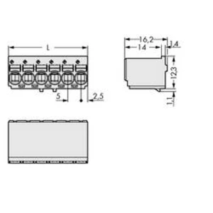 Konektor do DPS WAGO 2092-1128/000-5000, 40.00 mm, pólů 8, rozteč 5 mm, 100 ks