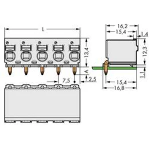 Zásuvkový konektor do DPS WAGO 2092-3353, 35.40 mm, pólů 3, rozteč 7.50 mm, 100 ks