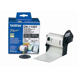 Brother DK-11207 etikety v roli Ø 58 mm fólia biela 100 ks permanentné DK11207 štítky CD, DVD etikety