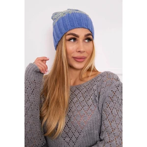 Beanie with fleece Paryż K213 blue + kiwi