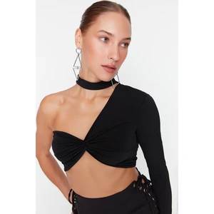 Trendyol Crop Top - Black - Plain