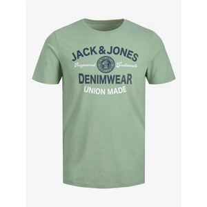 Jack&Jones Pánske tričko JJELOGO Regular Fit 12220500 Granite Green M