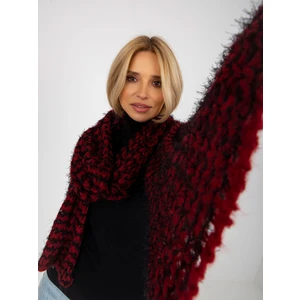 Black and red women's knitted scarf