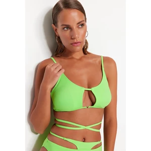 Trendyol Green Bralette Cut Out/Windowed Bikini Top