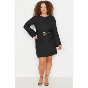 Trendyol Curve Black Belted Woven Dress