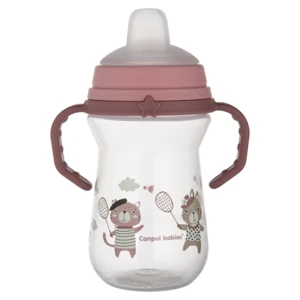 canpol babies Bonjour Paris hrnček s držadlami Pink 6m+ 250 ml