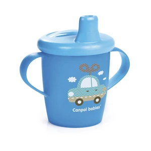 CANPOL BABIES Nevylévací hrníček TOYS – modrý (250 ml)