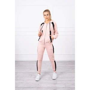 Sports set with stripes dark powdered pink