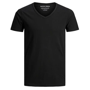 Jack&Jones Pánske tričko JJEBASIC V-NECK TEE 12059219 BLACK XXL