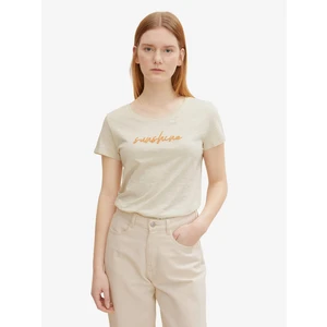 Beige Women's Annealed T-Shirt Tom Tailor Denim - Women