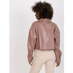 Dusty pink transitional jacket in Dorine imitation leather