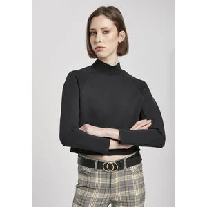 Ladies Interlock Short Turtleneck Crew Black