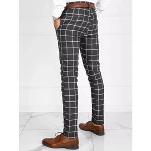 Dark gray Dstreet UX3695 checkered men's chino trousers