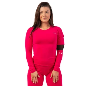 Nebbia Long Sleeve Smart Pocket Sporty Top Pink XS