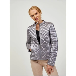 Women's Quilted Jacket in Silver Guess Vona - Women