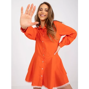 Orange shirt dress with button closure Adrianna